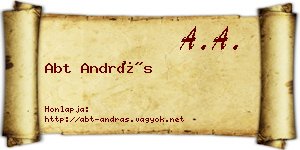 Abt András névjegykártya