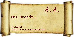 Abt András névjegykártya